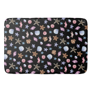 Oceanblauw en Paarse Zomer Zeester en Schelp Badmat