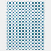 Oceanblauw en wit geruit fleece deken (Voorkant)