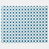 Oceanblauw en wit geruit fleece deken (Voorkant (Horizontaal))