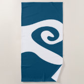 Oceanblauw en witte spiraalgolf strandlaken (Voorkant)