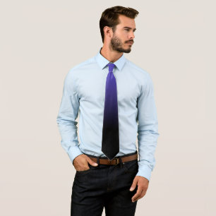 Oceanblauw en zwart ombrepatroon stropdas