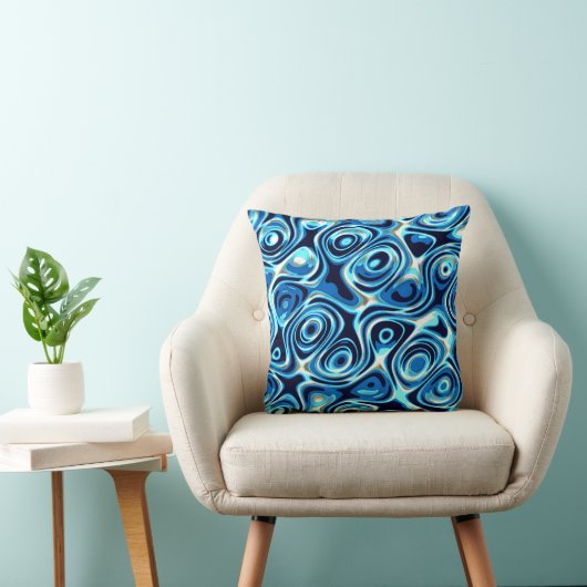 Oceanblauw kussen (Stoel)