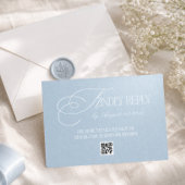 Oceanblauw Luxe Trouw QR CODE RSVP Kaartje