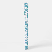 Oceanblauw Monogram Elementenprint iPhone Hoesje (Linkerkant)