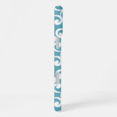Oceanblauw Monogram Elementenprint iPhone Hoesje (Rechterkant)