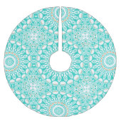 Oceanblauw Turkoois Medaillon Kerstboom Rok (Voorkant)