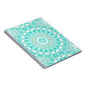 Oceanblauw Turquoise Medaillon Notitieboek (Rechterzijde)