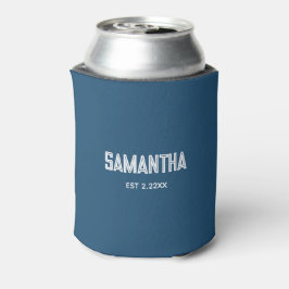 Oceanblauw & witte monogramnaam Koeler