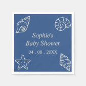 Oceanblauwe Schelp Baby Shower Servet (Voorkant)