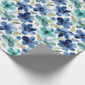 Oceanblauwe Tulpengolven Cadeaupapier (Hoek)