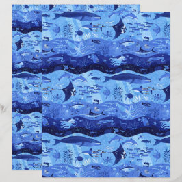 Oceandieptezones - Scrapbookpapier met Mariene Die