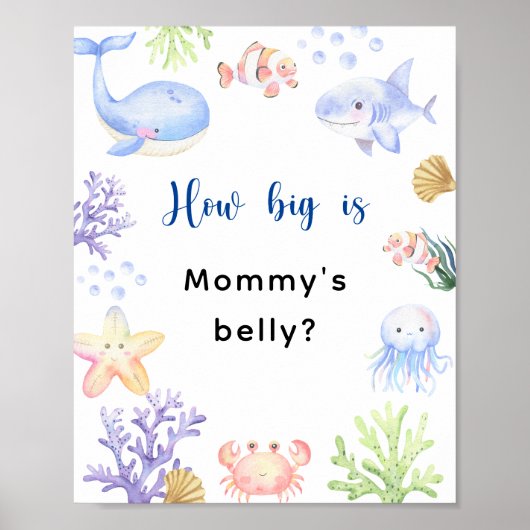Oceandieren - Hoe groot is mama's buik Poster (Voorkant)