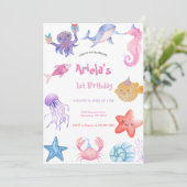 Oceandieren onder de zee kaart (Staand voorkant)