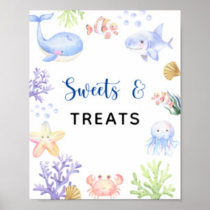 Oceandieren - snoepjes en lekkernijen banner poster