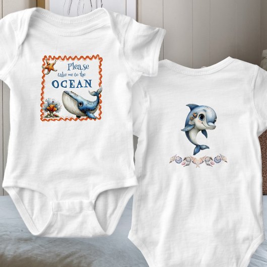 Oceandieren zeggen strand baby romper