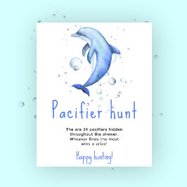 Oceandolfijn - Fopspenen jacht spel baby shower Poster