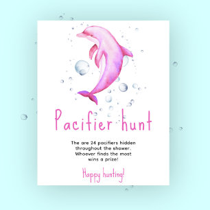 Oceandolfijn - Fopspenen jacht spel baby shower Poster