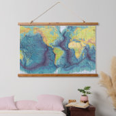 Oceanen Kaart Muur Hangend Wandkleed (Slaapkamer)