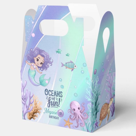 Oceanen van Fun Zeemeermin Verjaardag V1 ID1142 Pa Bedankdoosjes (Geopend)