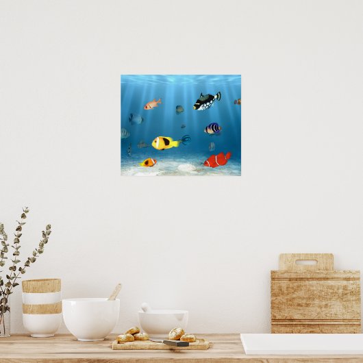 oceanen van vis poster (Keuken)