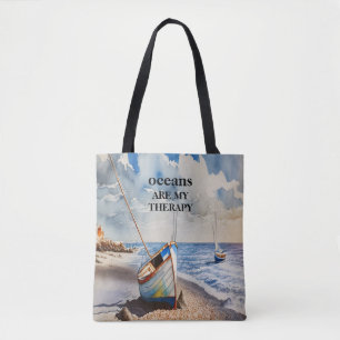 Oceanen zijn mijn therapieontwerp tote bag