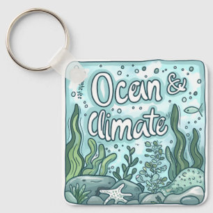 Oceanendag - Oceaan- en klimaatconcept met marinie Sleutelhanger
