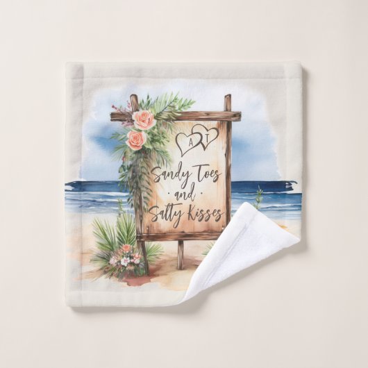 Oceanfront Beach Wedding Favoriet Washandje (Wasdoekje)