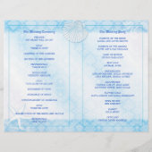 Oceanfront Seahorse Blue Wedding Bi Fold Programme (Achterkant)