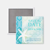 Oceanfront Starfish Wedding Save the Date Magneet (Voorkant / Achterkant)