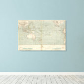 Oceania Atlas Map Canvas Afdruk (Insitu (Houten vloer))
