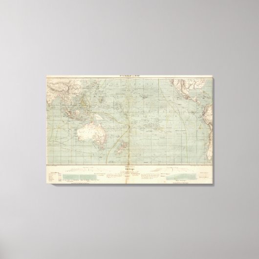 Oceania Atlas Map Canvas Afdruk (Voorkant)