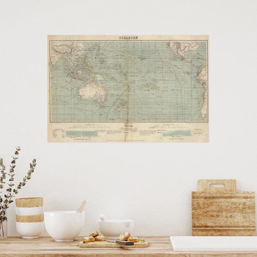 Oceania Atlas Map Poster (Keuken)