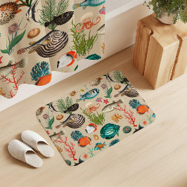 Oceania Colorful Fishes on Beige Background Badmat