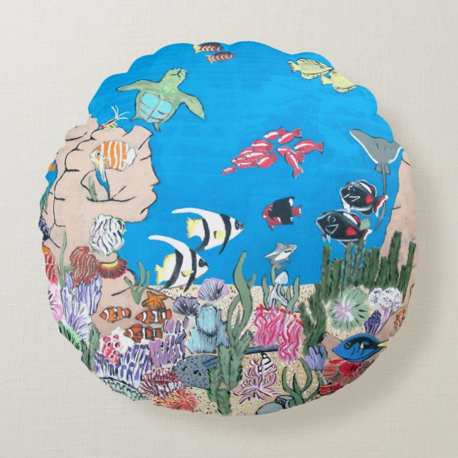 Oceania Round Sierkussen Rond Kussen (Voorkant)