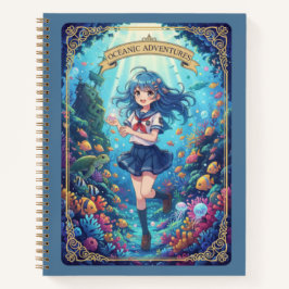 Oceanic Adventures Anime Girl Underwater Journal Notitieboek