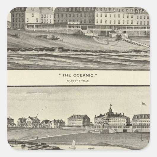Oceanic, Appledore House Vierkante Sticker (Voorkant)