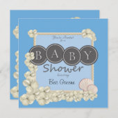 Oceanic Baby Boy Shower Invitation Kaart (Voorkant / Achterkant)