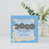 Oceanic Baby Boy Shower Invitation Kaart (Staand voorkant)