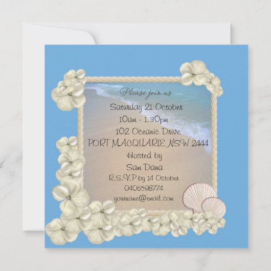 Oceanic Baby Boy Shower Invitation Kaart (Achterkant)