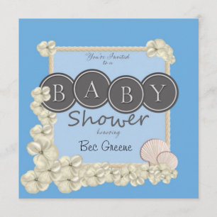 Oceanic Baby Boy Shower Invitation Kaart
