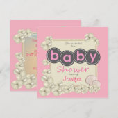 Oceanic Baby Girl Shower Invitation Kaart (Voorkant / Achterkant)