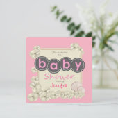 Oceanic Baby Girl Shower Invitation Kaart (Staand voorkant)