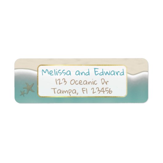 Oceanic Beach Ocean Shore Retouradres Labels (Voorkant)