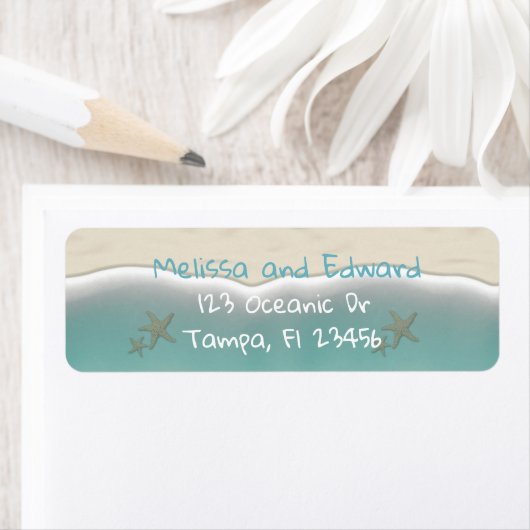 Oceanic Beach Ocean Shore Retouradres Labels (Insitu)