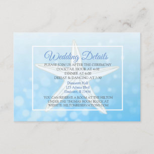 Oceanic Blauwe Huwelijk van de Zeester van Bellen Informatiekaartje