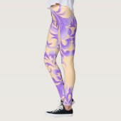 Oceanic Bloom: Paarse Wave Harmony / Stijlvolle Ku Leggings (Links)