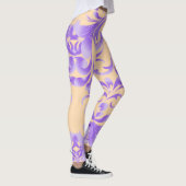 Oceanic Bloom: Paarse Wave Harmony / Stijlvolle Ku Leggings (Rechts)