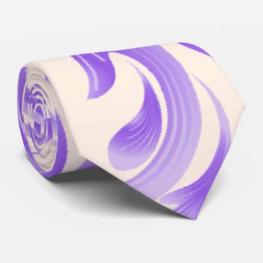 Oceanic Bloom: Paarse Wave Harmony / Stijlvolle Ku Stropdas (Opgerold)