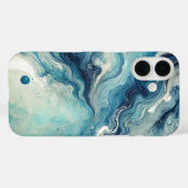 Oceanic Blue Abstracte iPhone Case (Achterkant (horizontaal))
