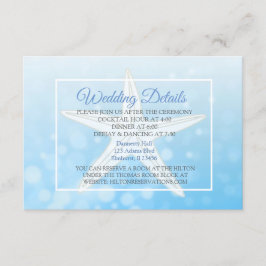 Oceanic Blue Bubbles Starfish Wedding Details Kaar Informatiekaartje